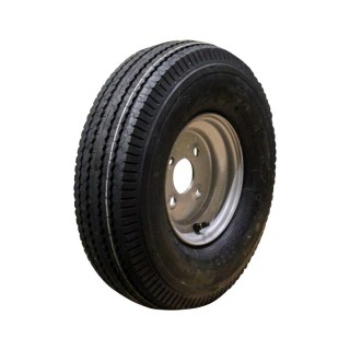 pneumatico + ruota 5.00-8 3.00Dx8 ET0 60/100/4 metallo HF-214 grigio argento
