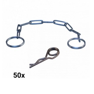 chaîne de sécurité 245mm acier à ressort, avec 2 joints toriques + goupille béta
