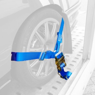 sangle d'arrimage pour transporteur de voiture Y-modèle bleu 50mm 2000mm polyester