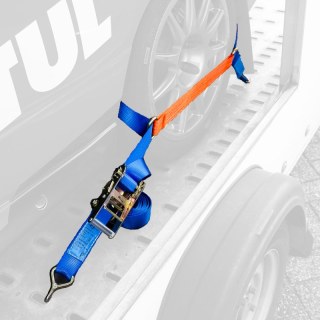 sangle d'arrimage pour transporteur de voiture, model par-dessus bleu/orange 50mm 3900mm polyester