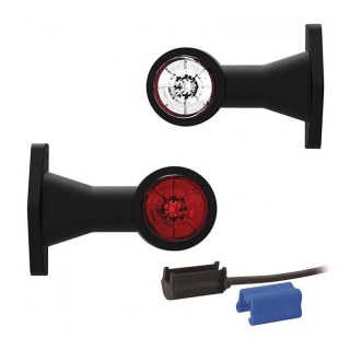 feu d'encombrement rouge/blanc universel DC câble 200mm, 0,75mm² 12/24V