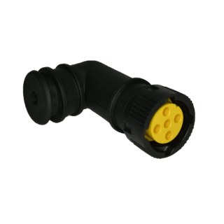 connecteur baïonnette, female 5p à angle droit Aspöck gauche (jaune)