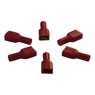 manchon pour prise plate complètement isolé pour le fil 0,5 – 1,5mm2 6,3x0,8,mm Rouge