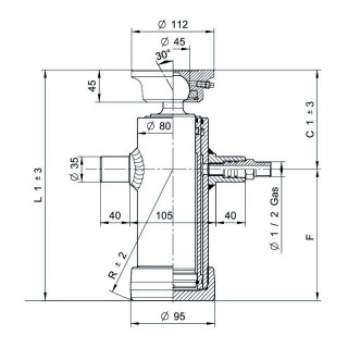 vérins téléscopiques 3,5ton course 525mm 2 expansions tête soudable