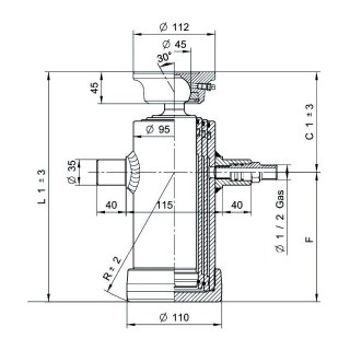 telescopic cylinder 5ton stroke 410mm 3 stages welding pan