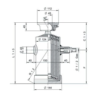 telescopic cylinder 6ton stroke 450mm 6 stages welding pan