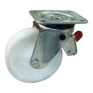 roulette pivotante avec frein 100mm serie 34 ᠆ 11 montage de la plaque palier lisse