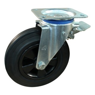 roulette pivotante avec frein 160mm série 01 ᠆ 12 plaatbevestiging met uitsparing richtingvastzetter roulement à rouleaux
