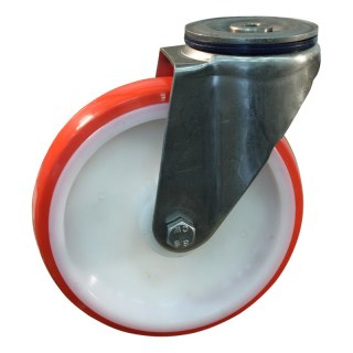 roulette pivotante 200mm série 27 ᠆ 31 trou pour boulon roulement à aiguilles éxécution inox