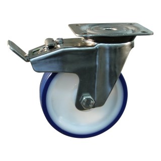 roulette pivotante avec frein 125mm série 27 ᠆ 31 montage de la plaque palier lisse