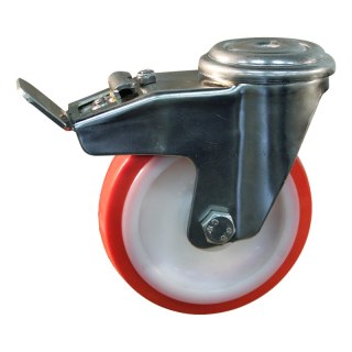 roulette pivotante avec frein 150mm série 27 ᠆ 31 trou pour boulon roulement à aiguilles éxécution inox