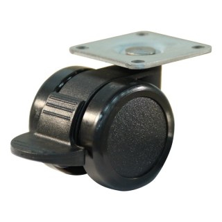 roulette pivotante avec frein 42mm série 65-73 montage de la plaque palier lisse