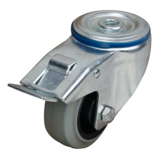 roulette pivotante avec frein 80mm série 14 ᠆ 15 trou pour boulon roulement à rouleaux
