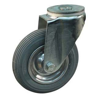 swivel castor 7x1 3/4 (175x45) 1.25x3.8 (200x50) ET0 NL60mm steel C-179 silver grey 15 bolt hole roller bearing