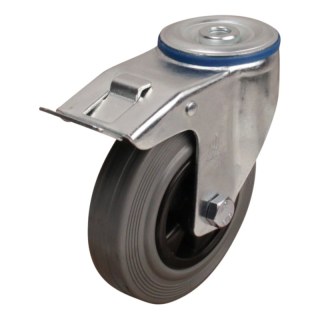 roulette pivotante avec frein 125mm serie 11 ᠆ 15 trou pour boulon roulement à rouleaux