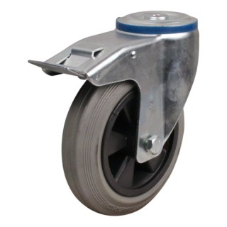 roulette pivotante avec frein 180mm serie 11 ᠆ 15 trou pour boulon roulement à rouleaux