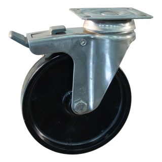 roulette pivotante avec frein 125mm serie 65 ᠆ 37 montage de la plaque palier lisse