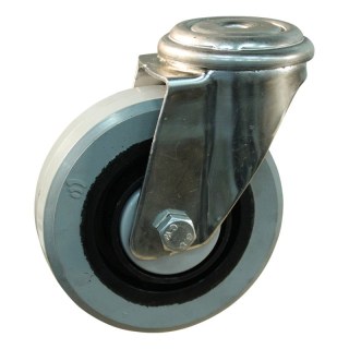 roulette pivotante 100mm série 14 ᠆ 31 trou pour boulon Roulement à billes en inox