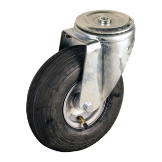 Lenkrolle 3.00-4 2.10x4 ET0 NL69mm Stahl V-5501 Grau 91 Plattenbefestigung Rollenlager