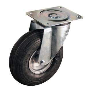 Lenkrolle 3.00-4 2.10x4 ET0 NL69mm Stahl V-5501 Grau 91 Plattenbefestigung Rollenlager