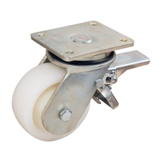 roulette pivotante avec frein 125mm serie 33 ᠆ 22 montage de la plaque palier lisse
