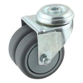roulette pivotante 75mm serie 68-62 trou pour boulon roulement à billes
