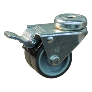 roulette pivotante avec frein 50mm serie 68-62 trou pour boulon palier lisse