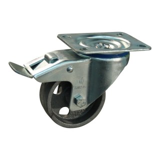 roulette pivotante avec frein 80mm serie 45 ᠆ 15 montage de la plaque palier lisse