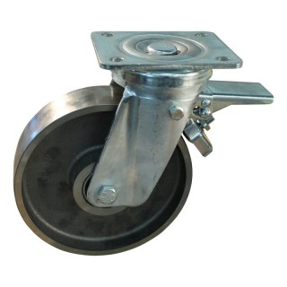 roulette pivotante avec frein 200mm serie 45 ᠆ 18 montage de la plaque palier lisse