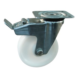 roulette pivotante avec frein 150mm serie 34 ᠆ 91 montage de la plaque palier lisse