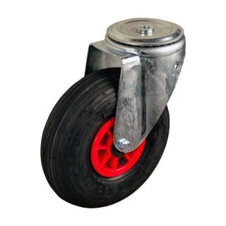 Lenkrolle 3.00-4 2.10x4 ET0 Rollenlager Ø20 NL75mm Kunststoff V-5501 Rot 91 Plattenbefestigung Rollenlager