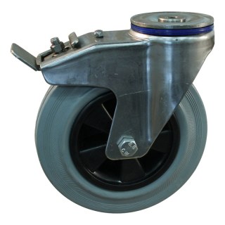 roulette pivotante avec frein 180mm serie 11 ᠆ 31 trou pour boulon roulement à aiguilles éxécution inox