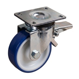 Lenkrolle mit Feststeller 200mm serie 27 ᠆ 19 Plattenbefestigung Gleitlager