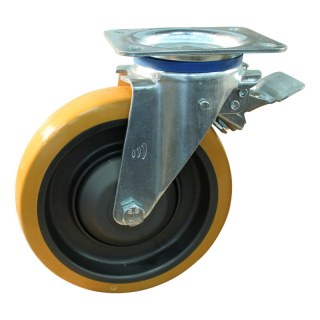 roulette pivotante avec frein 160mm serie 21 ᠆ 12 plaatbevestiging met uitsparing richtingvastzetter roulement à billes