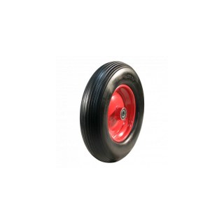 PU Reifen + Rad + Kugellager Ø25 NL75mm Stahl Rot 4.00x8 Rillen 2.50Ax8