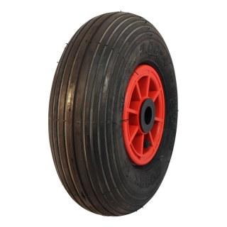 air tire + wheel 3.00-4 2.10x4 ET0 roller bearing Ø20 NL75mm plastic S-2301 red