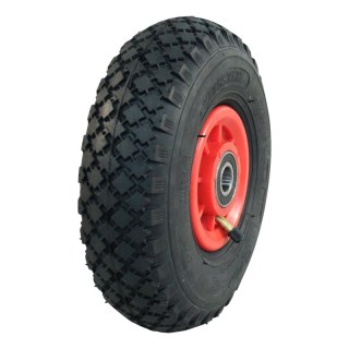 air tire + wheel 3.00-4 2.10x4 ET0 NL75mm plastic S-2303 red