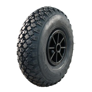 air tire + wheel 3.00-4 2.10x4 ET0 plain bore Ø20 NL75mm plastic S-2303 black
