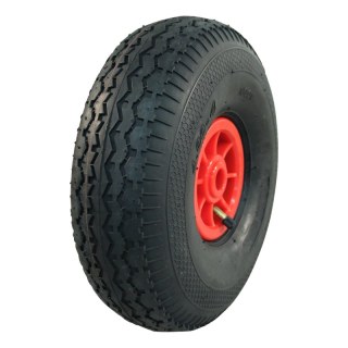 Komplettrad 4.00-4 2.10x4 ET0 Rollenlager Ø20 NL75mm Kunststoff V-6504 Rot