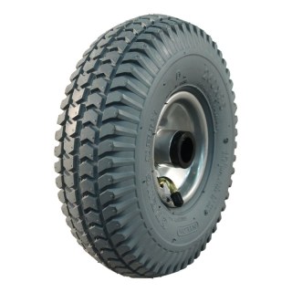 pneu + roue 3.00-4 2.10x4H2 ET0 roulement à rouleaux Ø25 NL75mm métal C-248 gris argent