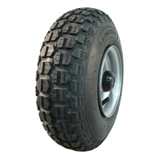 pneu + roue 4.00-6 4.50Ax6 ET0 NL88mm métal V-6632 gris argent