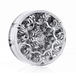 Feu arrière LED rond, cabuchon transparent 24V 50cm cable