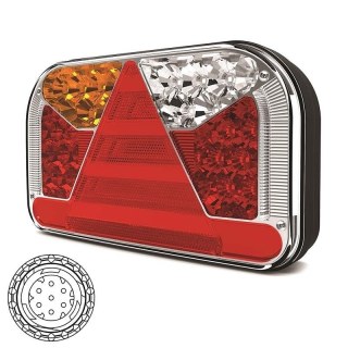 gauche | Feu arrière LED sans éclaireur de plaque d'immatriculation | 12-36v | 7-PIN connecteur AMP