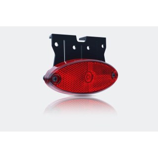 Feu de position LED ovale rouge avec support | 24V | 50cm. cable