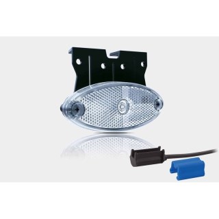 Feu de position LED ovale blanc avec support | 12-24V | 0.75mm². connecteur