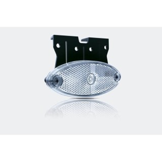 Feu de position LED ovale blanc avec support | 24V | 50cm. cable