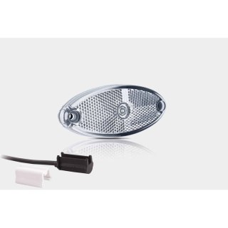 Feu de position LED ovale blanc | 12-24V | 1,5mm². connecteur