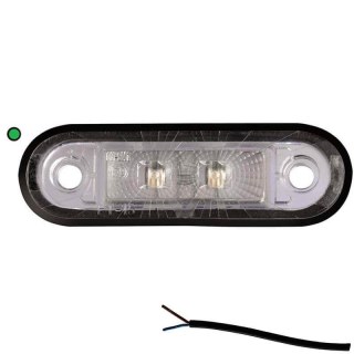 Feu de position LED vert | 24V | câble de 50cm.