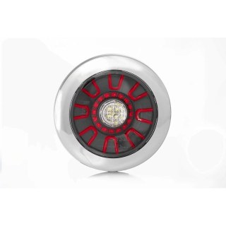 Feu antibrouillard/arrière à LED darklook, chromé 12-24V 5-PIN. inb.