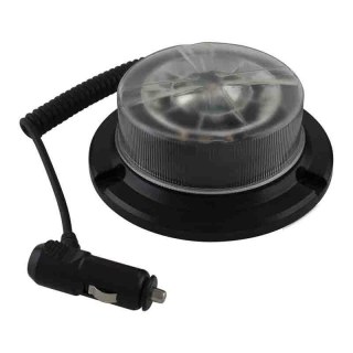 Gyrophare LED R65 base basse ambre/transp. magn. 12/24V